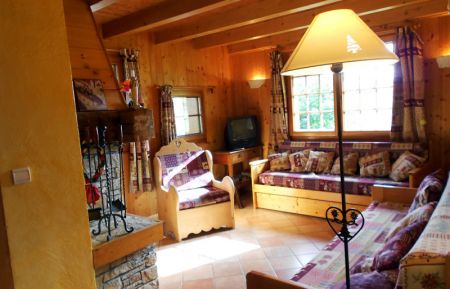G&icirc;te n&deg;73G186136 Notre-Dame-de-Bellecombe - Savoie - Coin salon avec chemin&eacute;e