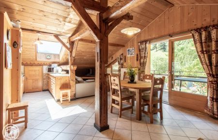 Pièce principale avec cuisine ouverte sur espace repas & détente Gîte n°191066 Morzine - Haute-Savoie - Pièce principale avec cuisine ouverte sur espace repas & détente