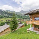 vue de profil du chalet avec l'appartement en Rez-de-jardin
